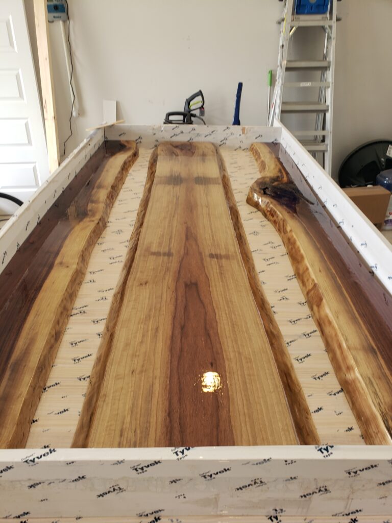 Black Walnut Twin River Epoxy Resin Table In Progress